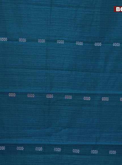 Matka tussar saree cs blue with zari woven buttas and piping border