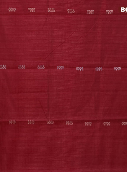 Matka tussar saree maroon with zari woven buttas and piping border