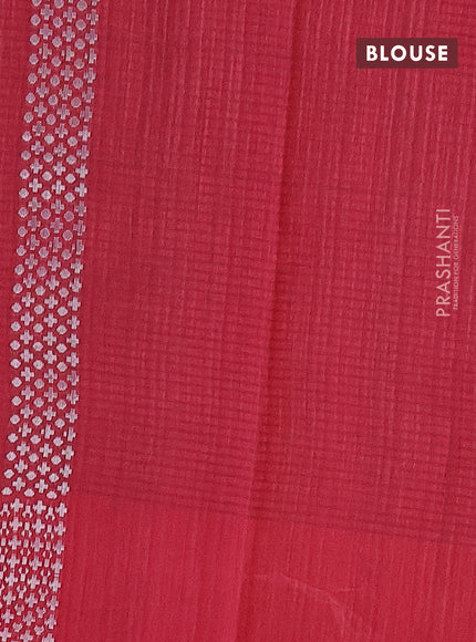 Matka tussar saree maroon with zari woven buttas and piping border