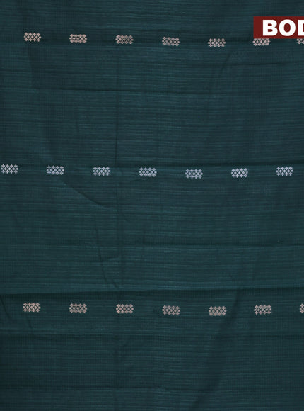 Matka tussar saree green with zari woven buttas and piping border