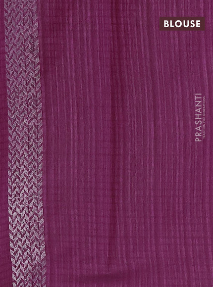 Matka tussar saree dark magenta pink with woven buttas and piping border