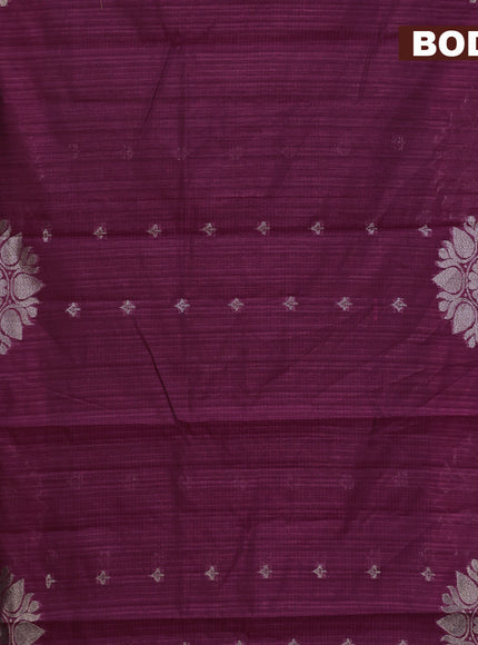 Matka tussar saree magenta pink with woven buttas and piping border