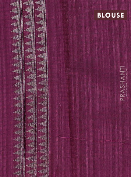 Matka tussar saree magenta pink with woven buttas and piping border