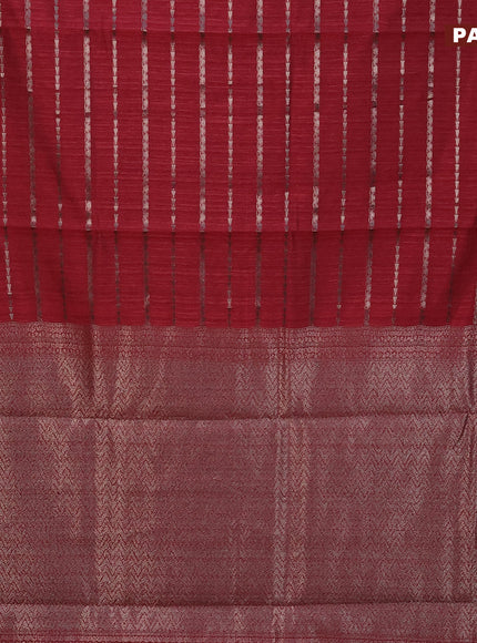 Matka tussar saree maroon with allover thread & zari weaves and woven border