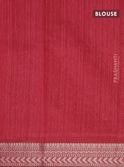 Matka tussar saree maroon with allover thread & zari weaves and woven border