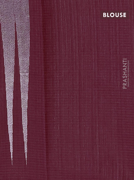 Matka tussar saree maroon with allover thread & zari weaves and piping border