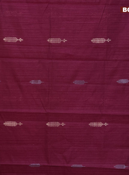 Matka tussar saree magenta pink with silver & gold zari woven buttas and piping border