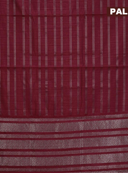 Matka tussar saree maroon with allover zari weaves and zari woven border