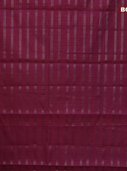 Matka tussar saree dark magenta pink with allover zari weaves and zari woven border