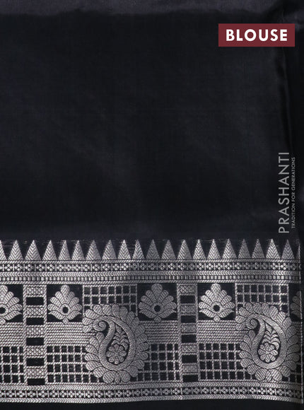 Venkatagiri silk saree grey and black with silver zari woven buttas and rich silver zari woven border