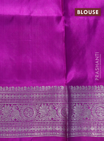 Venkatagiri silk saree lavender shade and purple with silver zari woven buttas and rich silver zari woven border