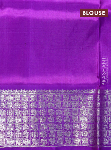 Venkatagiri silk saree dark purple and purple with silver zari woven buttas and rich silver zari woven border