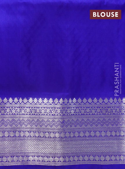 Venkatagiri silk saree purple and blue with silver & gold zari woven buttas and rich silver zari woven border