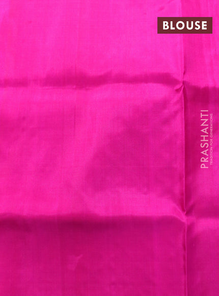 Venkatagiri silk saree dual shade of pink and pink with allover silver zari woven buttas and piping border