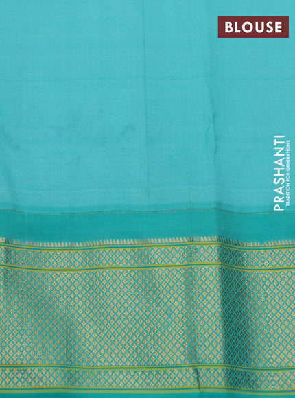 Pure paithani silk saree dual shade of grey and teal green with allover annam zari woven buttas and rich zari woven border