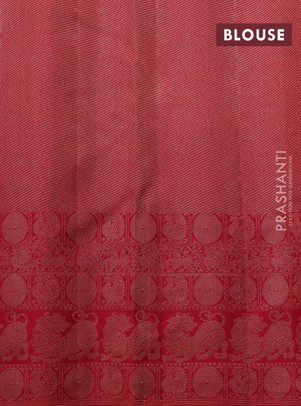 Pure kanchipuram silk saree dual shade of pink with allover zari woven brocade weaves and zari woven vanasingarm border