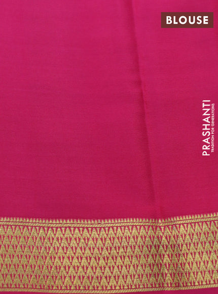 Pure mysore silk saree pale orange and pink with allover zari checked pattern and zari woven border