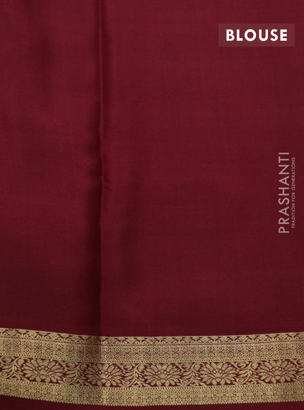 Pure mysore silk saree lavender shade and maroon with allover zari checks & buttas and zari woven border