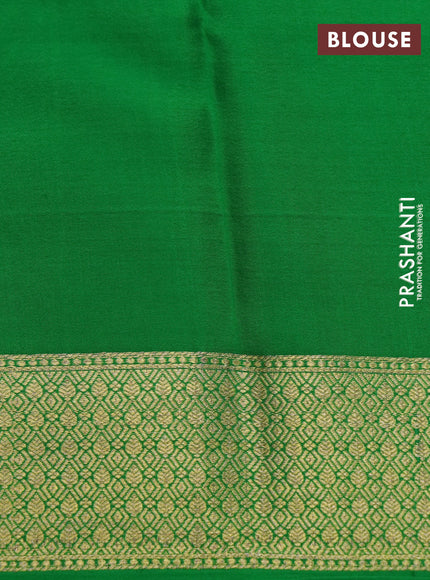 Pure mysore silk saree purple and green with allover zari checks & buttas and rich zari woven border