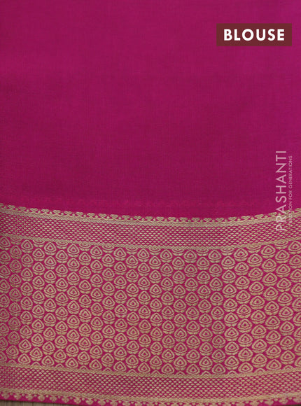 Pure mysore silk saree light green and pink with allover zari woven buttas and zari woven border