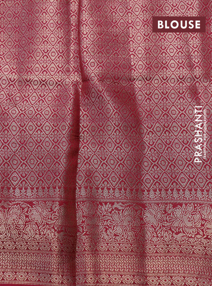 Semi raw silk saree maroon shade and yellow with allover zari weaves & kalamkari digital prints and zari woven border