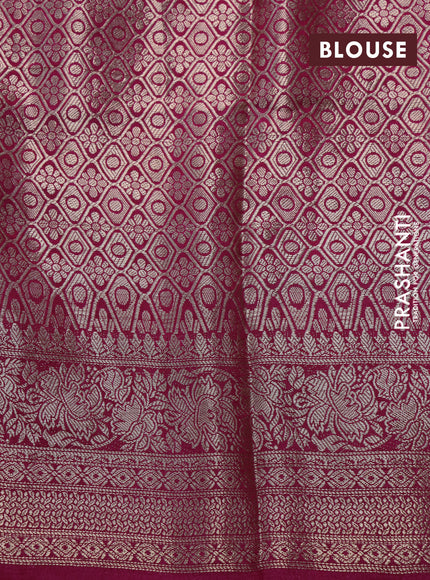 Semi raw silk saree teal blue and pink with allover zari weaves & floral digital prints and zari woven border