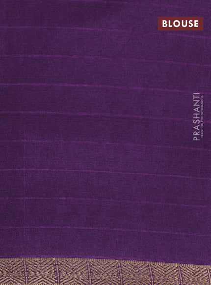 Semi georgette saree violet with allover bandhani prints and zari woven border