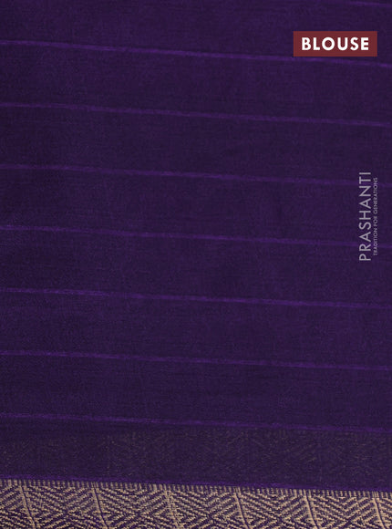 Semi georgette saree deep violet with allover bandhani prints and zari woven border