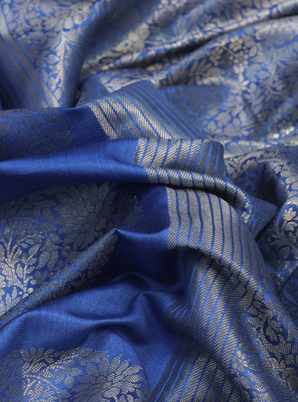 Chiniya silk saree blue with zari woven buttas and zari woven border