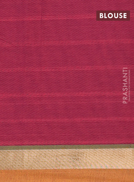 Nithyam cotton saree maroon and dark mustard with thread woven floral buttas and zari woven simple border