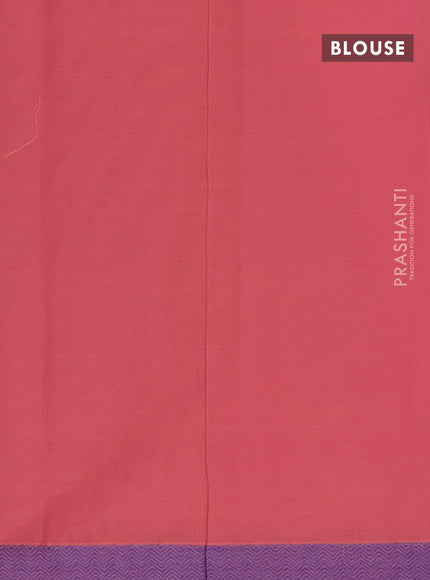 Nithyam cotton saree pink and blue with thread woven buttas and thread woven border