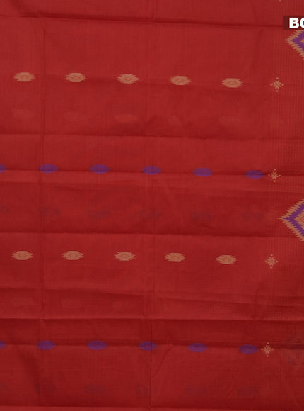 Nithyam cotton saree maroon with thread woven buttas and thread woven border