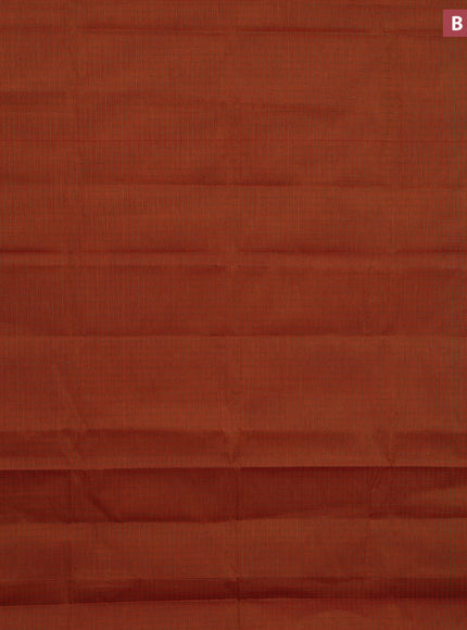 Nithyam cotton saree rust shade and maroon with allover thread checked pattern and thread woven butta border