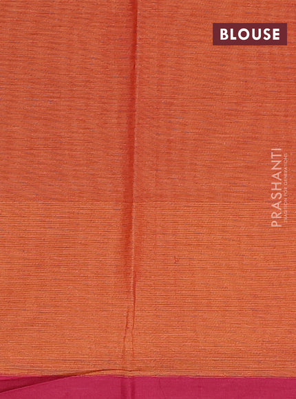 Nithyam cotton saree rust shade and maroon with allover thread checked pattern and thread woven butta border