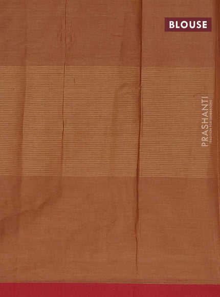 Nithyam cotton saree pastel brown shade and maroon with thread woven buttas and simple border