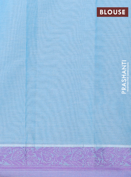 Nithyam cotton saree light blue with thread woven buttas and thread woven border