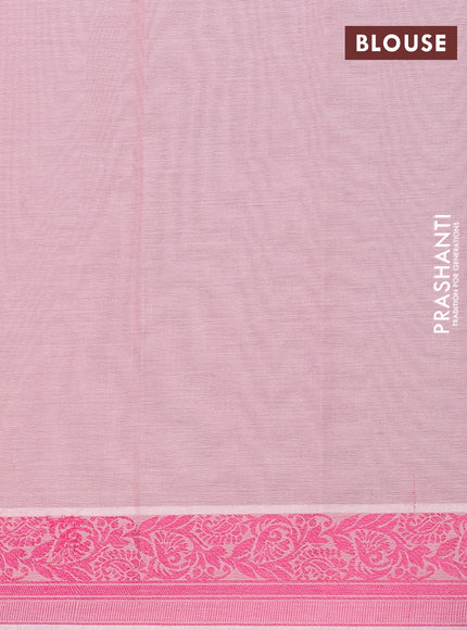 Nithyam cotton saree pastel pink with thread woven buttas and thread woven border