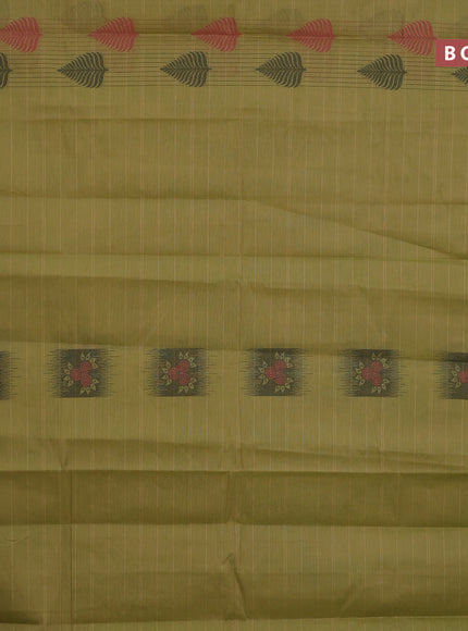 Nithyam cotton saree pastel green and dual shade of bluish green with thread woven buttas and simple border