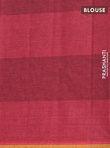 Nithyam cotton saree maroon and mustard yellow with allover thread weaves & buttas and piping border