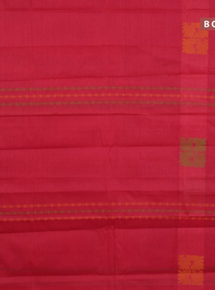 Nithyam cotton saree maroon shade and mustard yellow with allover thread weaves & buttas and piping border