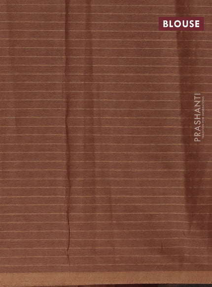 Nithyam cotton saree dual shade of maroon and sandal with thread woven buttas and simple border