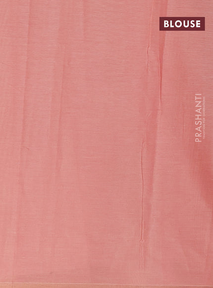 Nithyam cotton saree peach pink shade with thread woven buttas and zari woven border