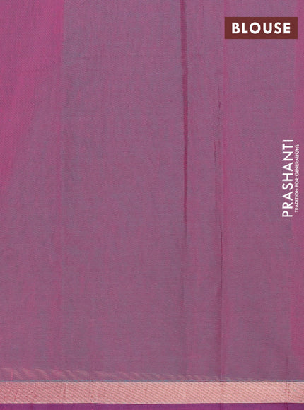 Nithyam cotton saree dual shade of magenta pink with thread woven buttas and zari woven border