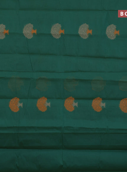 Nithyam cotton saree green with thread woven buttas and zari woven border