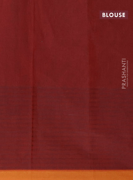 Nithyam cotton saree maroon and mustard shade with thread & zari woven buttas and simple border