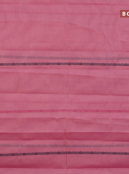 Nithyam cotton saree light pink and beige with allover thread weaves and simple border