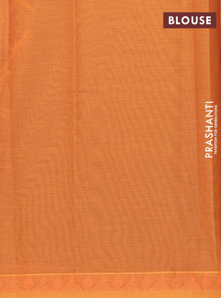 Nithyam cotton saree rust shade with allover thread woven buttas and woven border