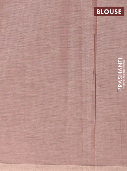 Nithyam cotton saree pastel brown with allover thread weaves & buttas and simple border