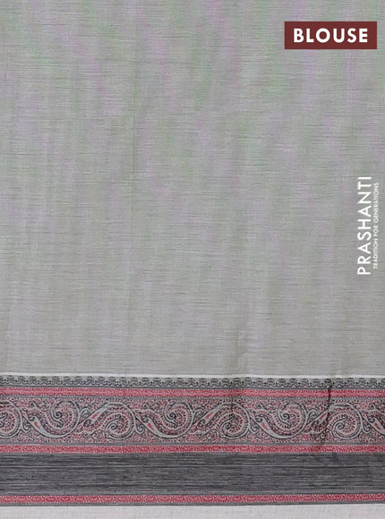 Nithyam cotton saree grey shade with allover thread woven buttas and thread woven border