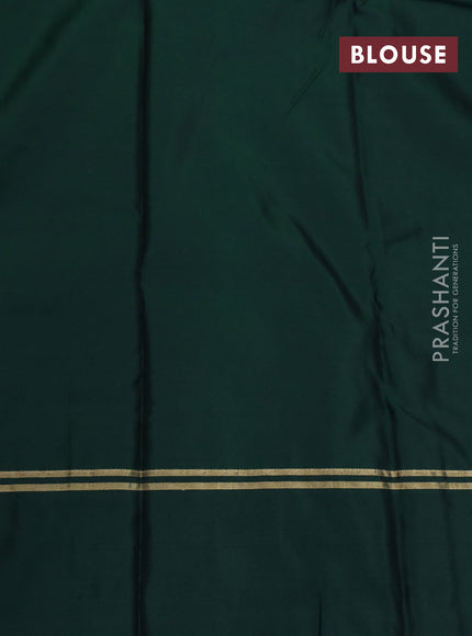 Kanchipuram silk saree grey and dark green with allover zari weaves & buttas and zari woven simple border